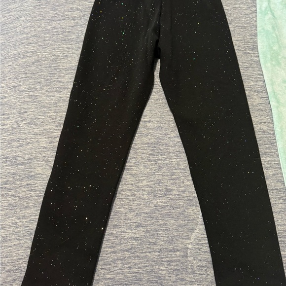 Girls Old Navy Black Speckled Cozy-Lined leggings and Therabouts PJ Pants - Picture 3 of 9
